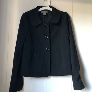 Ann Taylor Black Button Up Light Short Blazer-Coat
